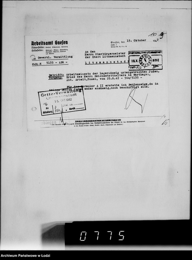 Obraz 13 z jednostki "Sonderkonto 12300. Arbeitsamt Gnesen, Arbeitsamt Hohensalza Judenlager: Montwy- (Kreis Hohensalza), Grossendorf-(Kreis Hohensalza), Bilsko, Mogilno, Olscha, Bornheim u.Schlabau, Wiesengrund, Hinterwalden, Neuwelt."