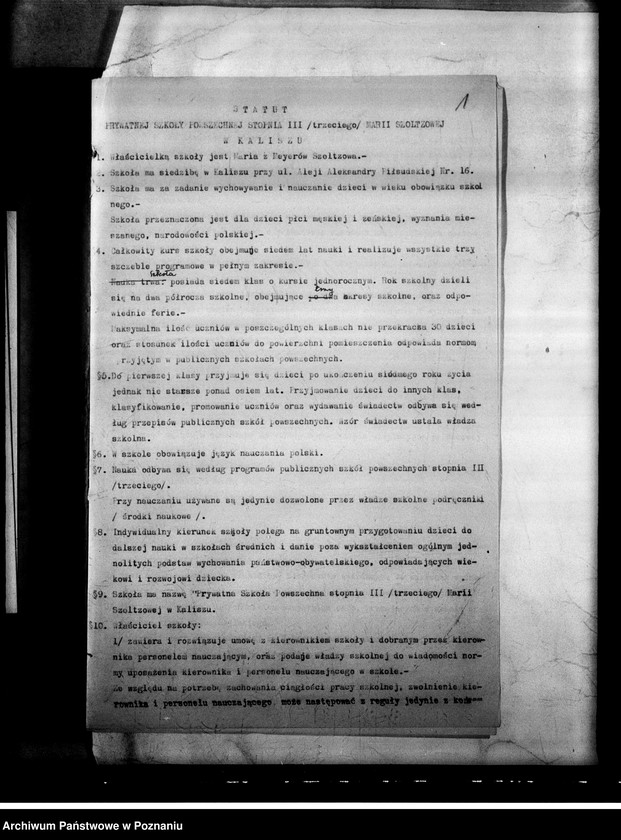 Obraz 5 z jednostki "Prywatna Szkoła Powszechna M. Szoltzowej w Kaliszu"