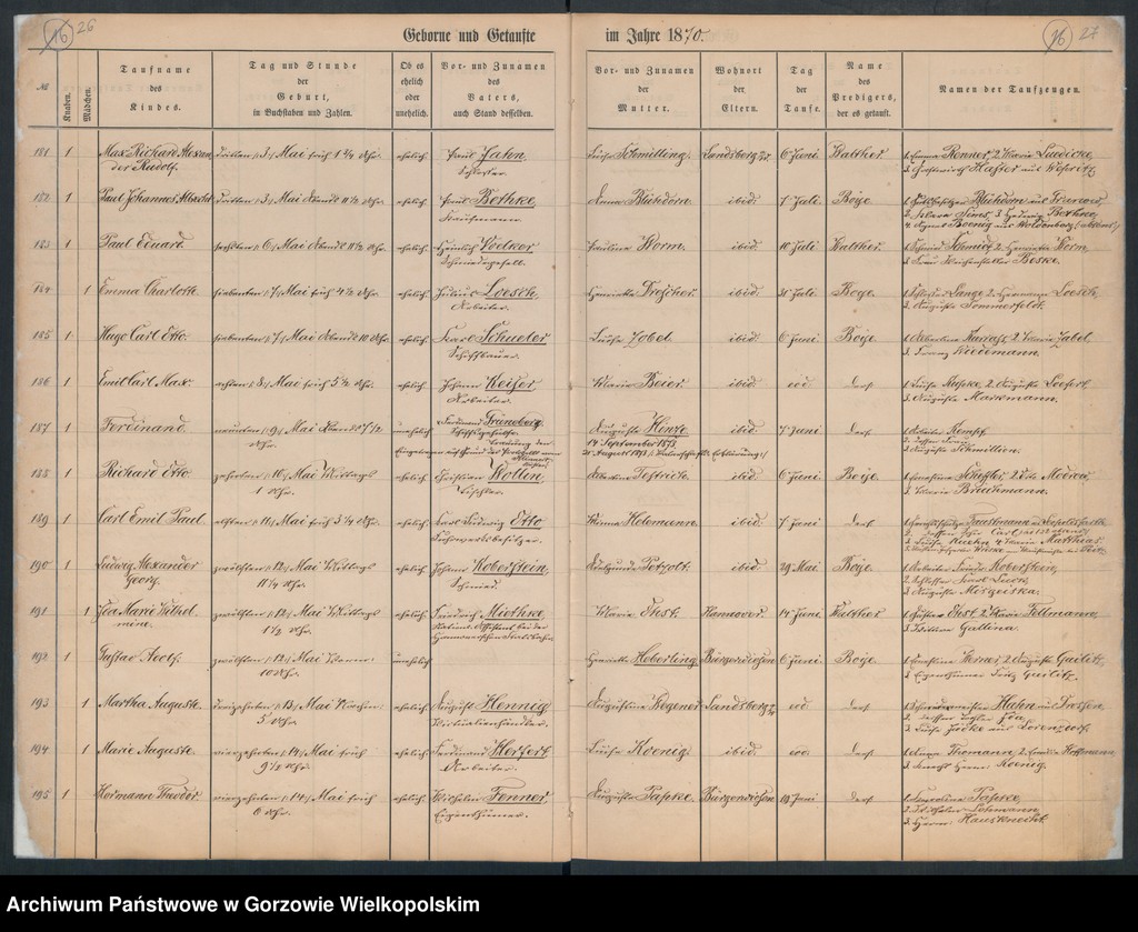 image.from.unit.number "Duplikate der Hauptkirche zu Landsberg an der Warthe (zawiera też księgę zgonów Konkordien, reformirte und Militair Kirchen Gemeinde z 1870 r.)"