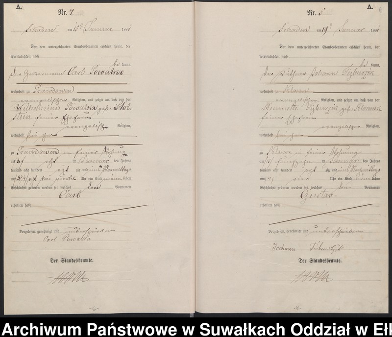 image.from.unit.number "Geburts-Haupt-Register des Königlich Preussischen Standes-Amtes Schaden Kreis Sensburg"