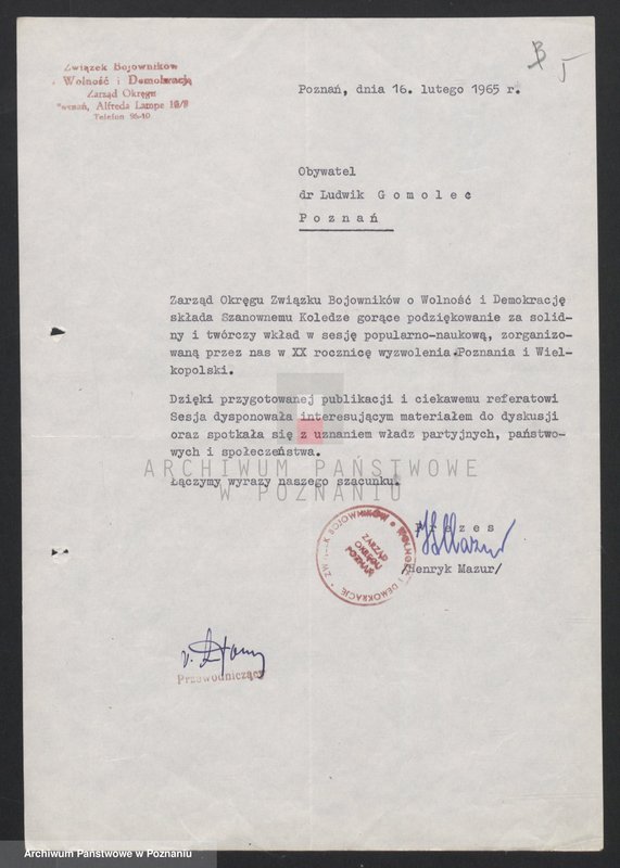 Obraz 14 z jednostki "Popularyzacja postępowych tradycji walk o narodowe i społeczne wyzwolenie. /Obchody rocznic, wystawy, referaty okolicznościowe, spotkania, sesje popularno - naukowe, konkursy/."