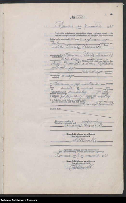 Obraz 5 z jednostki "Księga urodzeń odpis tom VI [Rejestr poboczny urodzeń]"