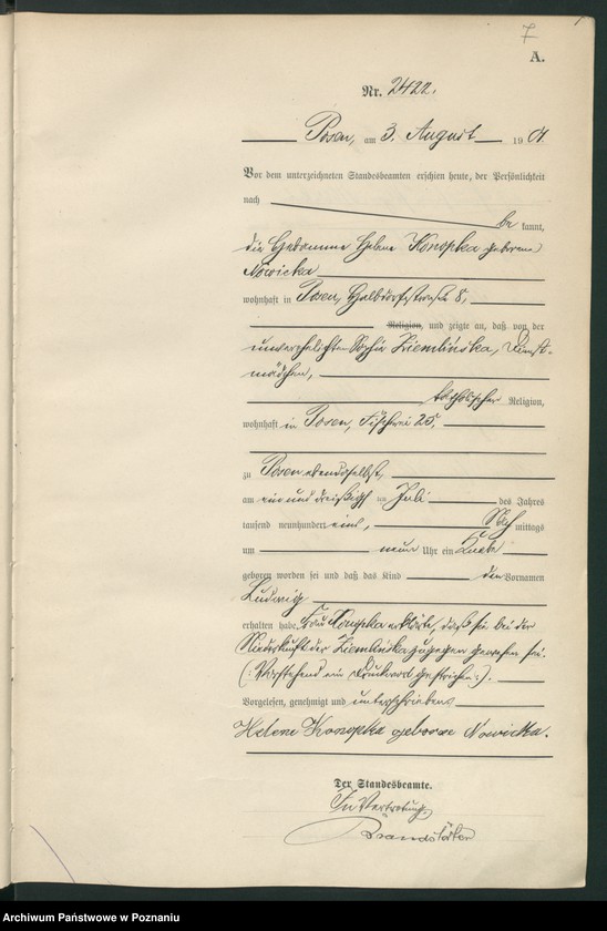 Obraz 10 z jednostki "Księga miejscowa urodzeń t. V"