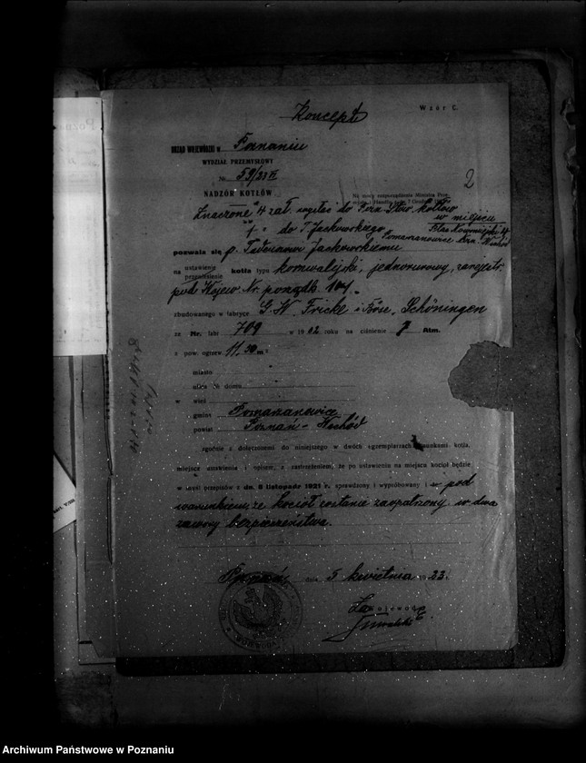 Obraz 6 z jednostki "Mleczarnia dr J. Jackowskiego w Pomarzanowicach powiat poznański nr woj. kotła 101"