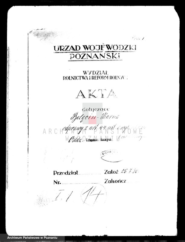 Obraz 5 z jednostki "Majątek Bolęcin-Karna powiatu wolsztyńskiego odprawy z art. 44 ustawy o wykonaniu reformy rolnej"