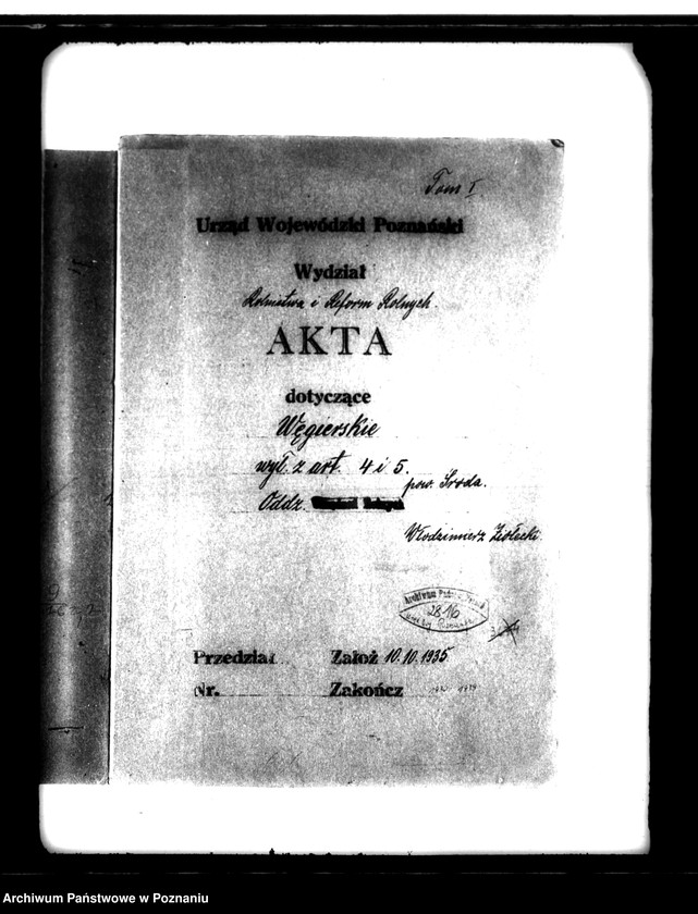 Obraz 4 z jednostki "Majątek Węgierskie powiatu średzkiego wyłączenie z art.4 i 5 ustawy o wykonanie reformy rolnej Włodzimierz Ziołecki"