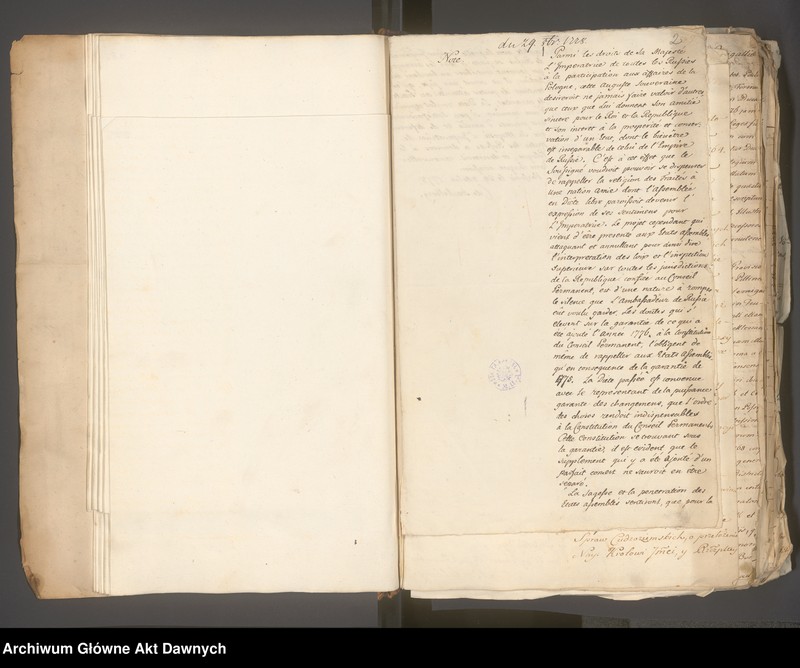 image.from.unit "Tom IV. Zbiór not ministrialnie podanych i odebranych przez Departament Spraw Cudzoziemskich Dworu Petersburskiego a 29 octobr 1778 ad 29 7br 1780"