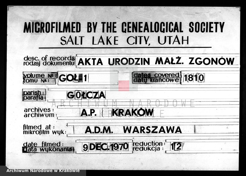 image.from.team "Akta stanu cywilnego Parafii Rzymskokatolickiej w Gołczy"