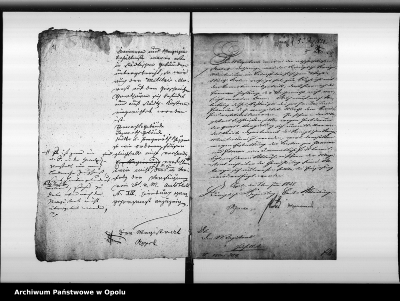 Obraz 7 z jednostki "Acta die bei der Stadt Oppeln dem Staate gehörenden [Garnisongebäude] so wie die Verwei[...] und die Miethe für die Hauptwacht Vol. I de anno 1821"
