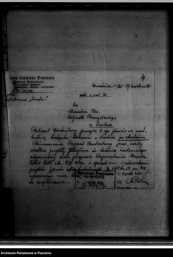 Obraz 8 z jednostki "Zatwierdzenie zakładu przemysłowego /przebudowy budynku góry cukrowej/ Cukrowni w Środzie Spółka Akcyjna"