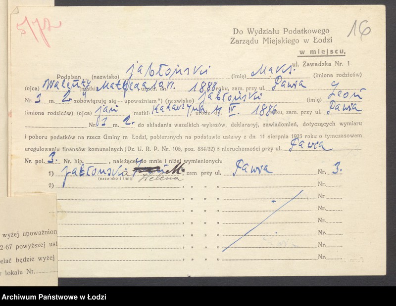 image.from.unit.number "Księga inwentarzowa nieruchomości m. Łodzi ul. Pawia"