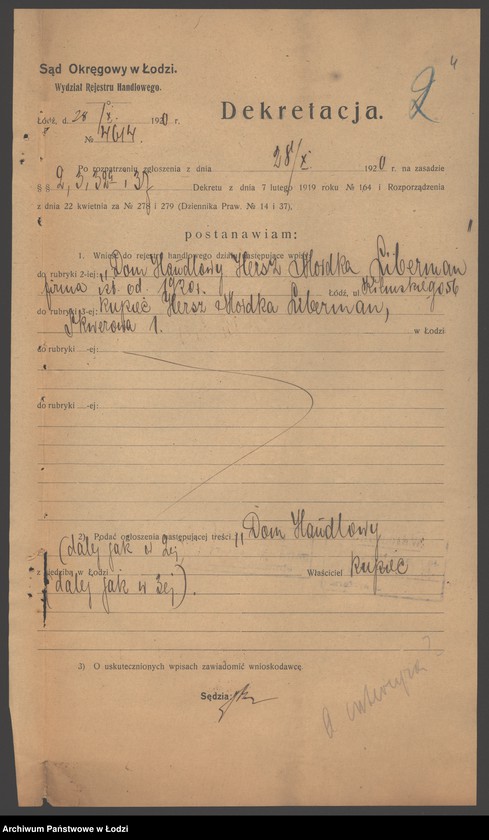 Obraz 6 z jednostki "Dom Handlowy- Hersz Mordka Lieberman"