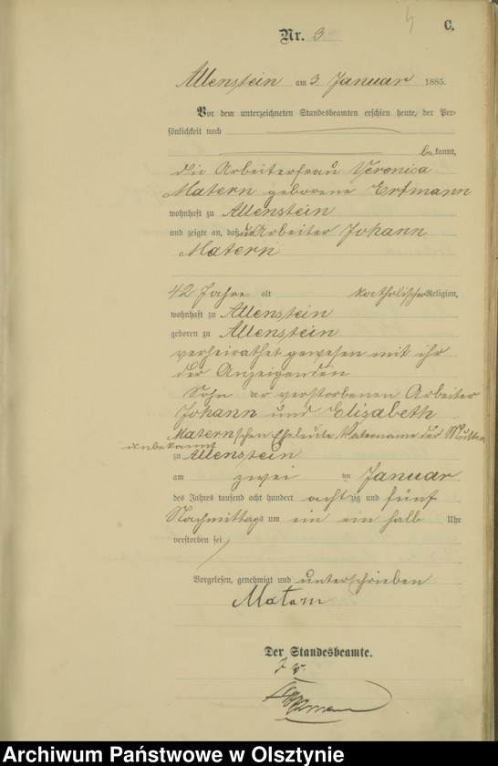 image.from.unit.number "Sterbe-Haupt-Register Nr 1 - 395"