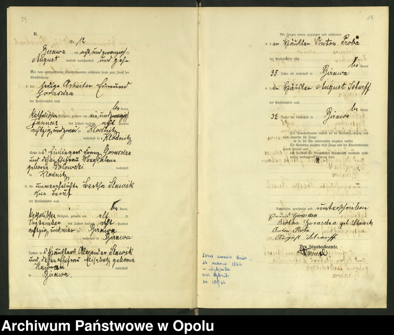 image.from.unit.number "[Urząd Stanu Cywilnego Bierawa Księga Małżeństw Rok 1910-11]"