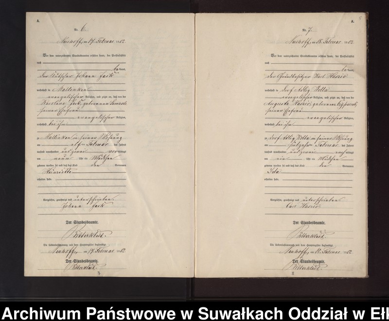 image.from.unit.number "Geburts-Neben-Register des Preussischen Standes-Amtes Neuhoff Kreis Loetzen"