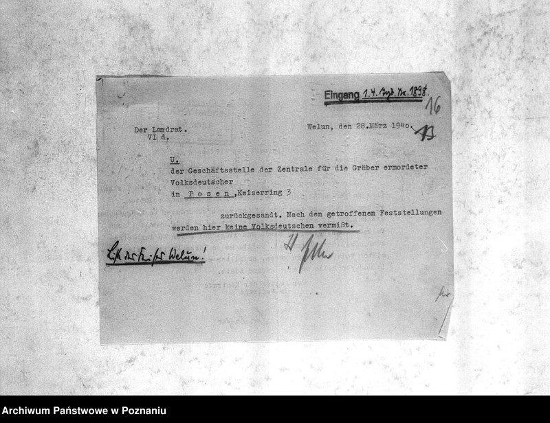 Obraz 20 z jednostki "Amtliche Meldungen Kreis Welun (Wieluń)"