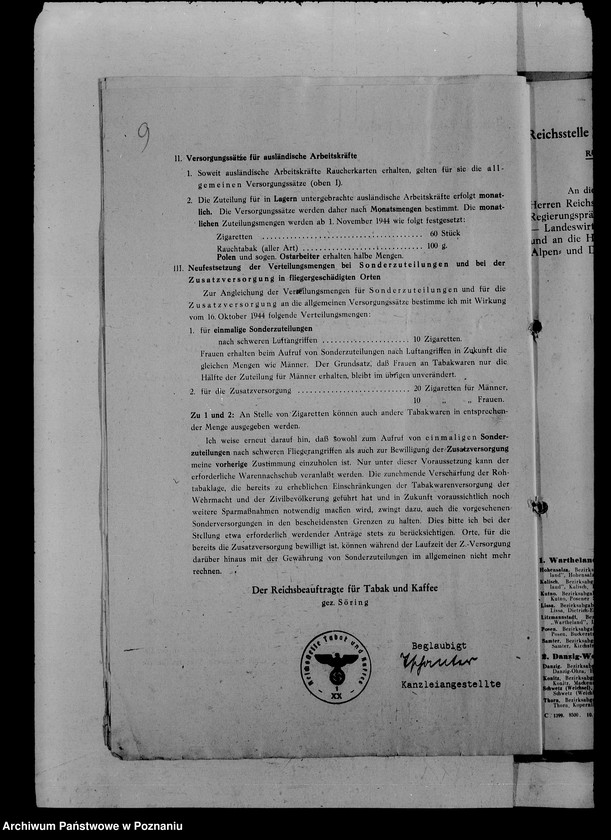 Obraz 13 z jednostki "Okólniki Bewirtschaftung von Tabakwaren"