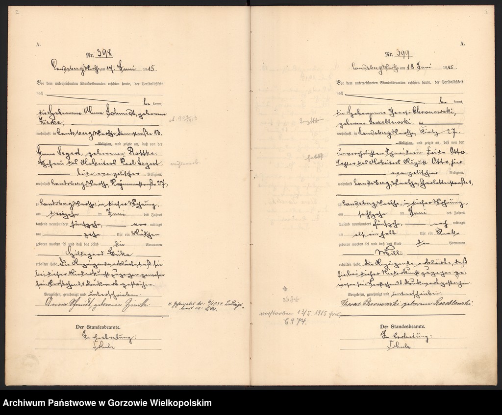 Obraz 4 z jednostki "Geburts Register, t. 1 nr 397-740"