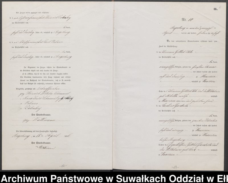 image.from.unit.number "Heiraths-Neben-Register des Preussischen Standes-Amtes Angerburg Kreis Angerburg"