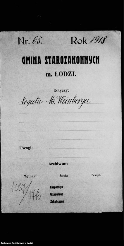 Obraz 4 z jednostki "Akta dotyczące legatu M. Weinberga"