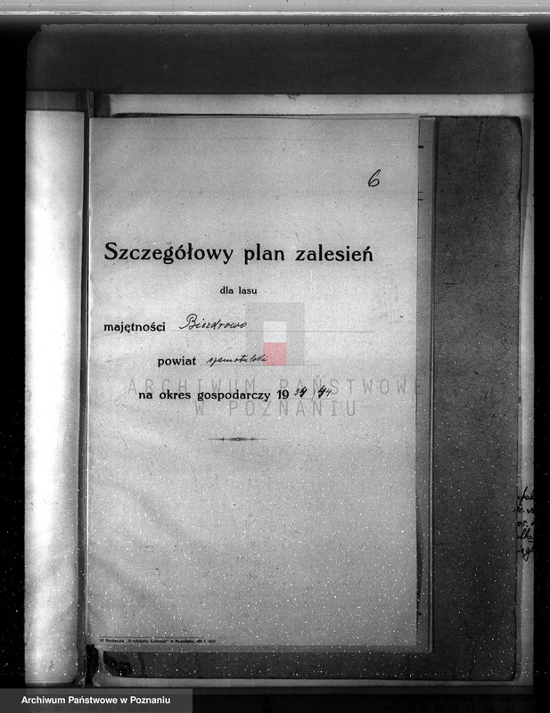 image.from.unit.number "Plan urządzenia gospodarstwa leśnego dla lasu majętności Biezdrowo powiat szamotulski"
