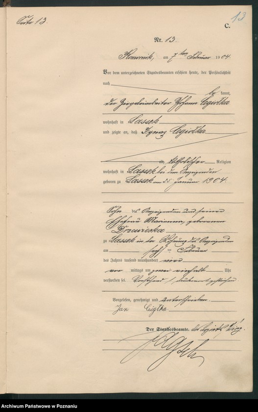 Obraz 16 z jednostki "Sterbe-Haupt-Register"