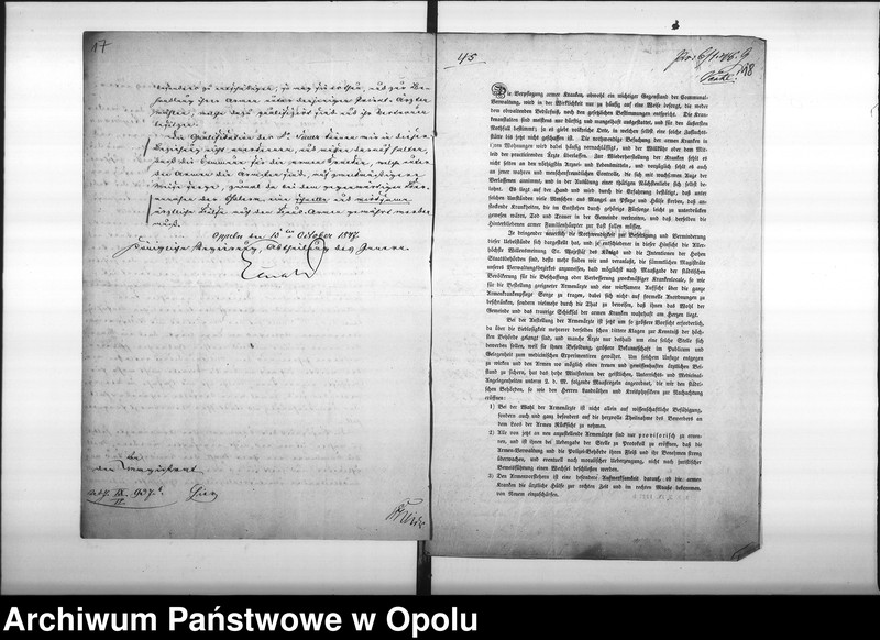 Obraz 16 z jednostki "Acta des Magistrats zu Oppeln betreffend: die Anstellung eines Armen-Arztes, resp. 4er Armenärzte de Anno 1847"