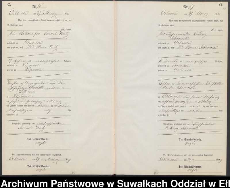 image.from.unit.number "Sterbe-Neben-Register des Preussischen Standes-Amtes Orlowen Kreis Loetzen"