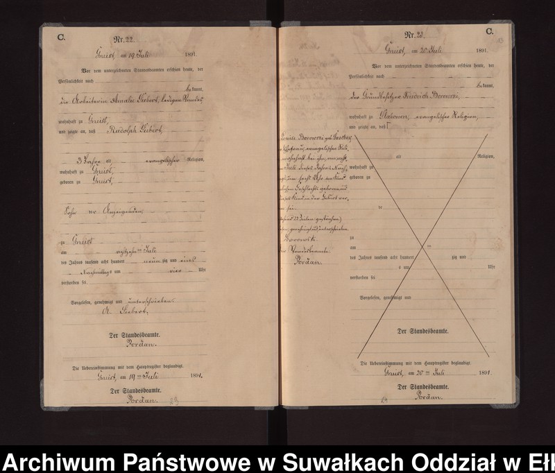 image.from.unit.number "Sterbe-Neben-Register des Königlichen Preussischen Standes-Amtes Gneist Kreis Loetzen"