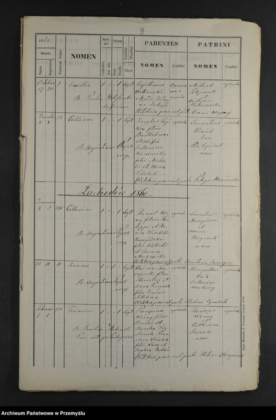 image.from.unit.number "[Odpisy ksiąg urodzeń, małżeństw, zgonów parafii rzymskokatolickiej Wyżyniany z 1862 roku]"