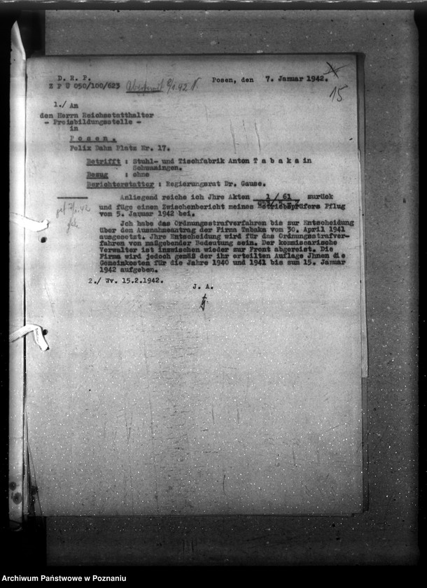 Obraz 20 z jednostki "Stuhl- und Tischfabrik "Tabaka" - Schwaningen (Swarzędz), przekroczenia cen"