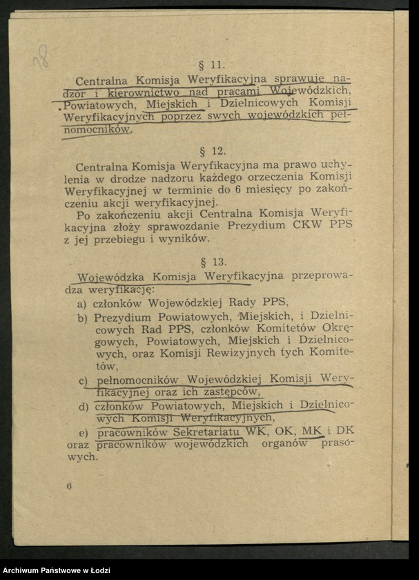 Obraz 20 z jednostki "Instrukcje Wydziału Organizacyjnego Komitetu Centralnego Polskiej Partii Robotniczej"