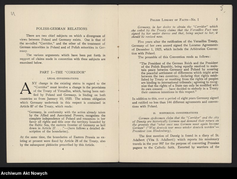 image.from.unit.number "American Polish Chamber of Commerce and Industry in the United States, Inc.; Załączniki: 1) Polish Library of Facts, No. I. Polish-German Relations; N.Y. 1931 (broszura); 2) Program przyjęcia na cześć I. J. Paderewskiego, 18 V 1932 (druk); L.1"