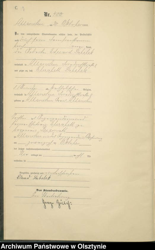 image.from.unit.number "Sterbe-Haupt-Register Tom II,Nr 396 - 488"