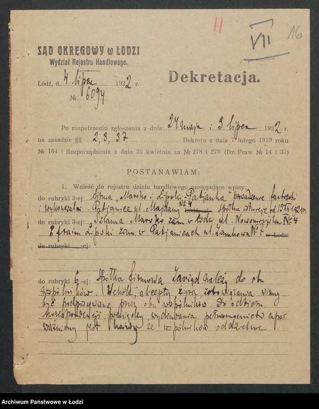 Obraz 18 z jednostki "Firma "Pabjanka" Maroko i Lipski - prowadzenie farbiarni i wykańczalni"