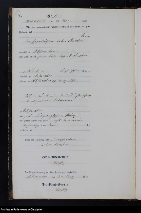 image.from.unit.number "Sterbe-Neben-Register Nr 1 - 43"