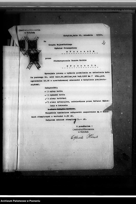 Obraz 6 z jednostki "Mleczarnia w Kobylinie własność E. Hinz nr woj. kotła 302"