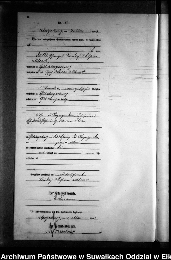 image.from.unit.number "Sterbe-Neben-Register des Preussischen Standes-Amtes Kehlen Kreis Angerburg"