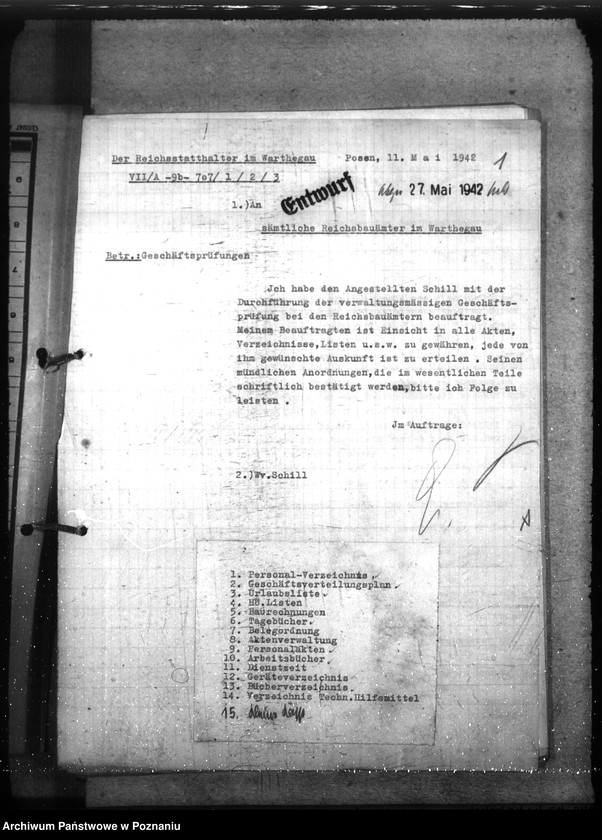 Obraz 5 z jednostki "Organisation der Reichsbauverwaltung. Geschäftsprüfung der Reichsbauämter"