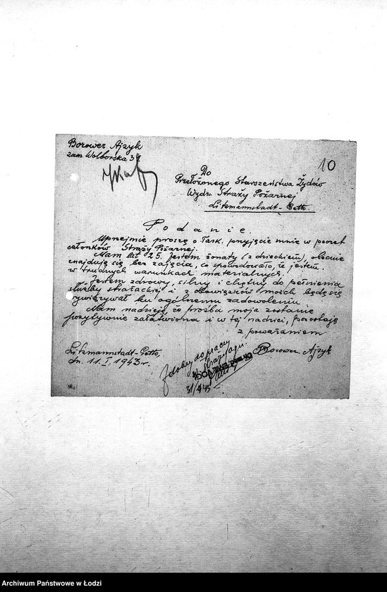 Obraz 12 z jednostki "[Podania o przyjęcie do Straży Pożarnej]"