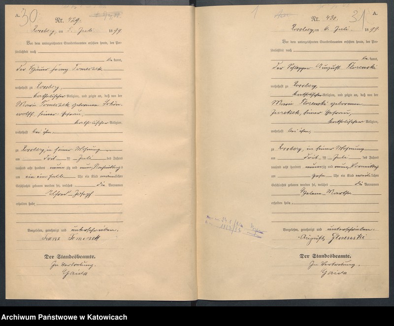 Obraz 19 z jednostki "Księga urodzeń nr 400-799"