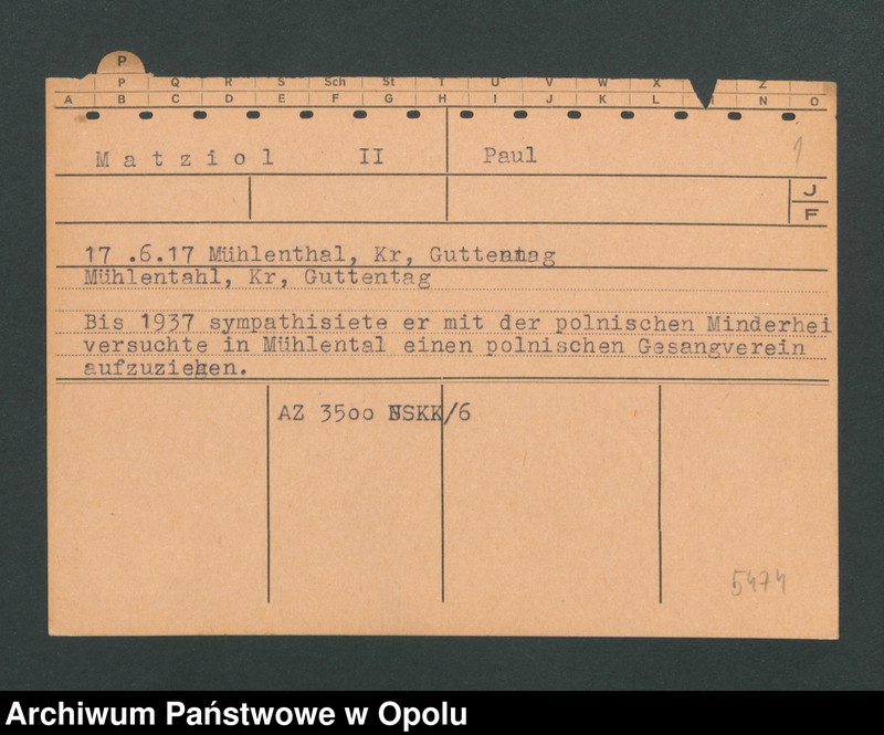 Obraz 3 z jednostki "[Matziol II Paul, ur. 17.6.1917 Mühlenthal]"