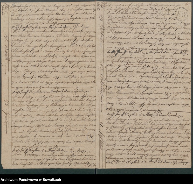 Obraz 11 z jednostki "Akta Zeyscia Gminy Kaletnickiey, od 1-go dnia Stycznia Roku 1817 do ostatniego Grudnia tegoż Roku"