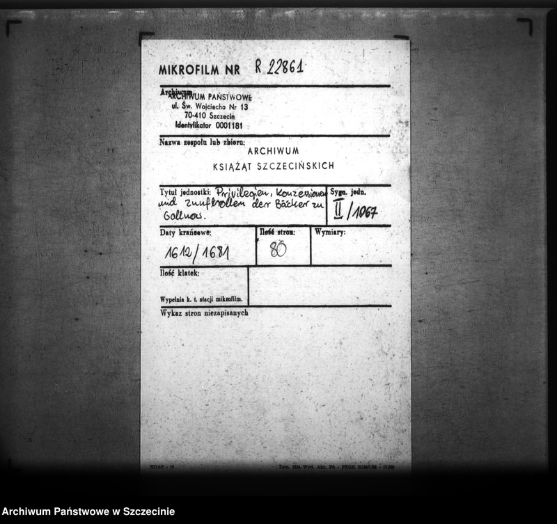 Obraz 2 z jednostki "Privilegien, Konzessionen und Zunftrollen der Bäcker zu Gollnow"