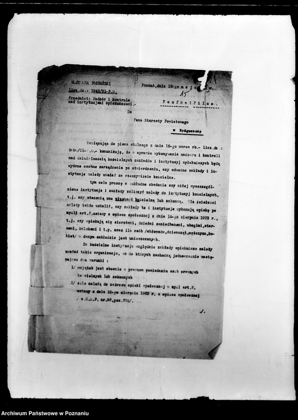 Obraz 19 z jednostki "/Nadzór i kontrola nad działalnością instytucji opiekuńczych/"