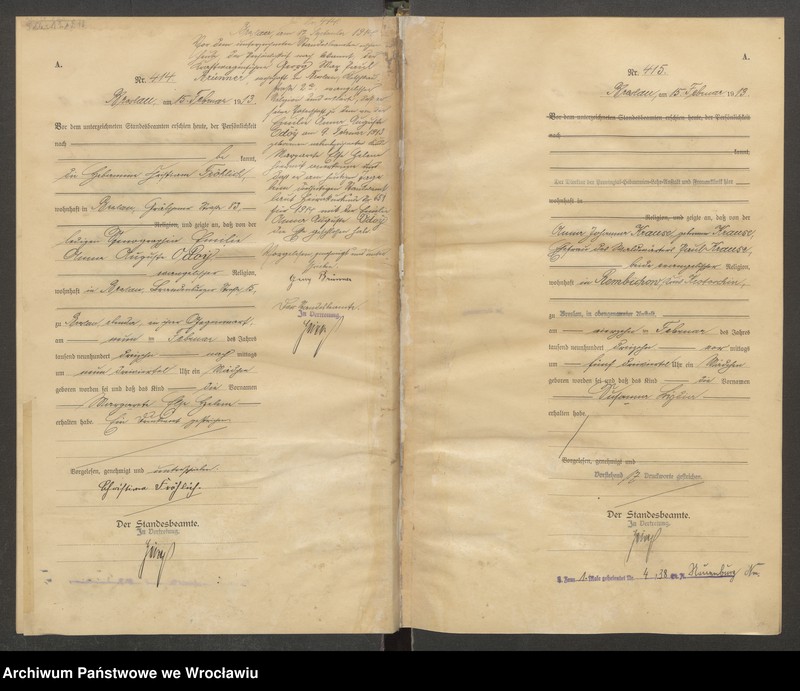 image.from.unit.number "Geburts-Haupt-Register Breslau IV 1913 Band 2"