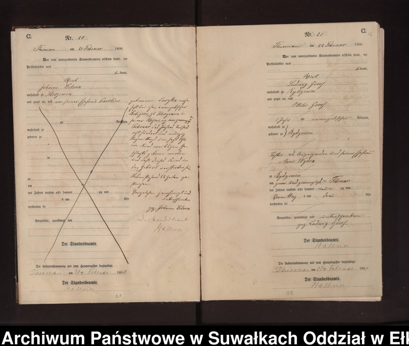 image.from.unit.number "Sterbe-Neben-Register des Preussischen Standes-Amtes Rydzewen Kreis Loetzen"