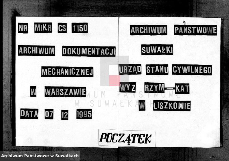 Obraz 1 z jednostki "Kniga Duplikat Aktov o Roždenij Brakosočetanij i Smerti Liškovskago Rimsko- Katoličeskago Prichoda Sejnskago Okruga za 1896 god"
