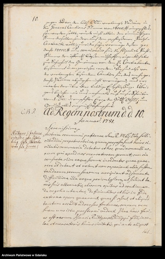 image.from.unit.number "[Liber missivarum]. Register über vorstehende Briefe von Jahr 1781. Register derer an welche vorstehende Briefe geschrieben worden"