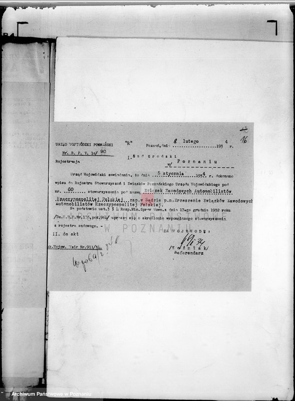 Obraz 20 z jednostki "Zrzeszenie Zawodowych Automobilów Rz.P. Poznań"